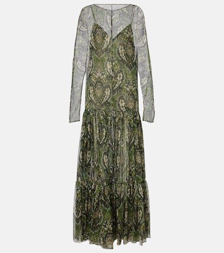 Paisley silk crepon maxi dress - Saint Laurent - Modalova