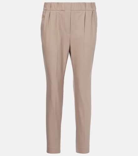 Cotton-blend slim pants - Brunello Cucinelli - Modalova