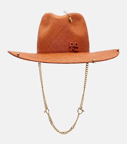 Sombrero fedora de paja con cadena - Ruslan Baginskiy - Modalova