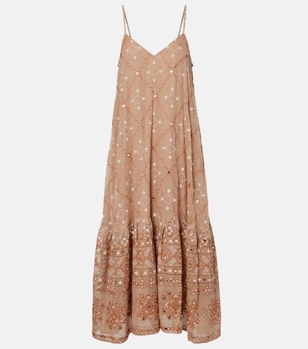 Vestido midi de algodón adornado - Juliet Dunn - Modalova
