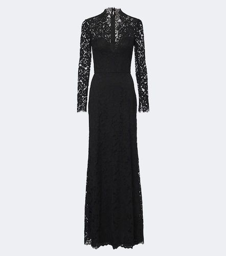 Abito lungo bustier in misto cotone e pizzo - Monique Lhuillier - Modalova