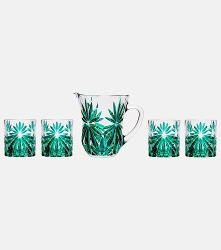 Set de 4 vasos y jarra de cristal floral - Les-Ottomans - Modalova