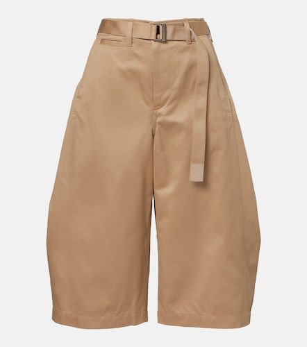 Bermudas cropped de algodón con cinturón - Sacai - Modalova