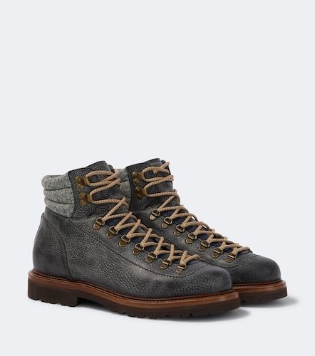 Stivali stringati in pelle - Brunello Cucinelli - Modalova