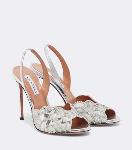 Ce Soir metallic leather slingback sandals - Aquazzura - Modalova
