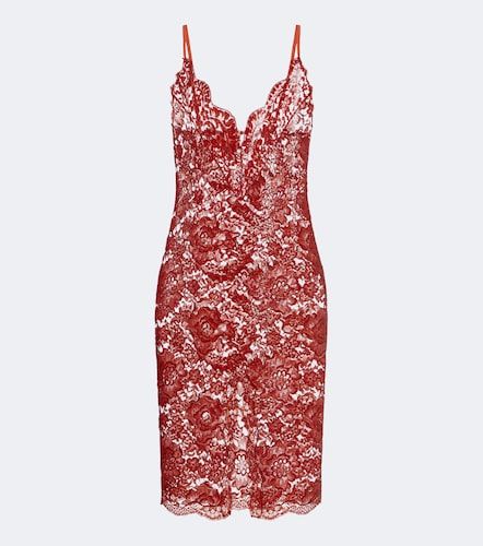Cotton-blend lace slip dress - Saint Laurent - Modalova