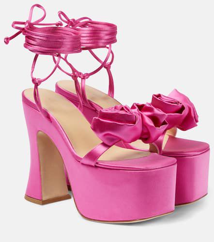 AppliquÃ© satin platform sandals - Magda Butrym - Modalova