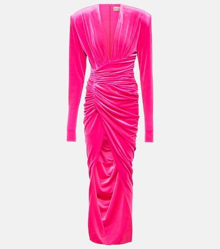 Velvet draped midi dress - Alexandre Vauthier - Modalova