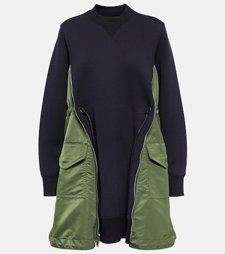 Miniabito in cotone con tessuto tecnico - Sacai - Modalova