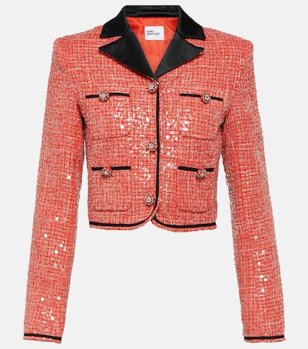 Cropped sequined bouclÃ© jacket - Self-Portrait - Modalova