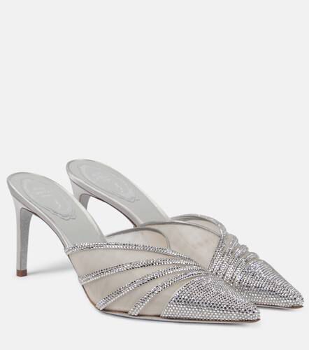 Bridal embellished satin and mesh mules - Rene Caovilla - Modalova