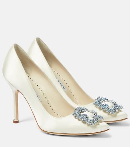 Bridal Hangisi 105 embellished satin pumps - Manolo Blahnik - Modalova