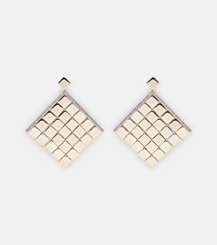 Tile Curtain 18kt earrings with champagne diamonds - Ileana Makri - Modalova