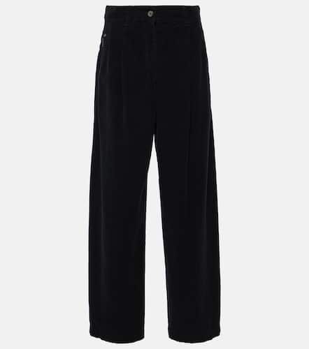 Cotton-blend velvet straight pants - Brunello Cucinelli - Modalova