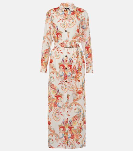 Floral cotton and silk shirt dress - Etro - Modalova