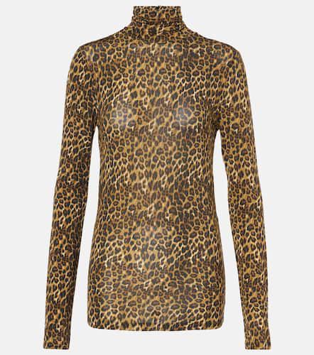 Leopard-print jersey turtleneck top - Isabel Marant - Modalova