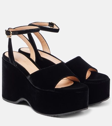 Sandali con zeppa in velluto - Gianvito Rossi - Modalova