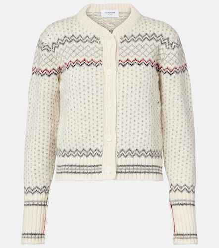 Fair Isle wool and mohair cardigan - Thom Browne - Modalova