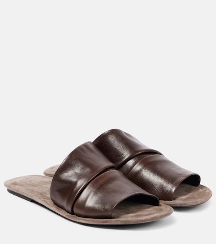 Ruched leather slides - Brunello Cucinelli - Modalova