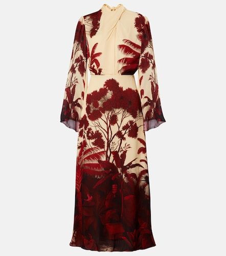 Vestido largo de seda estampado - Johanna Ortiz - Modalova