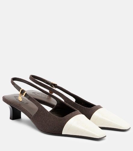 Pumps slingback in canvas con pelle - Tod's - Modalova