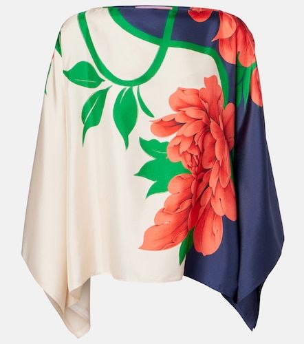 Square floral silk twill top - La DoubleJ - Modalova