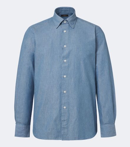Camicia in chambray di cotone - Incotex - Modalova