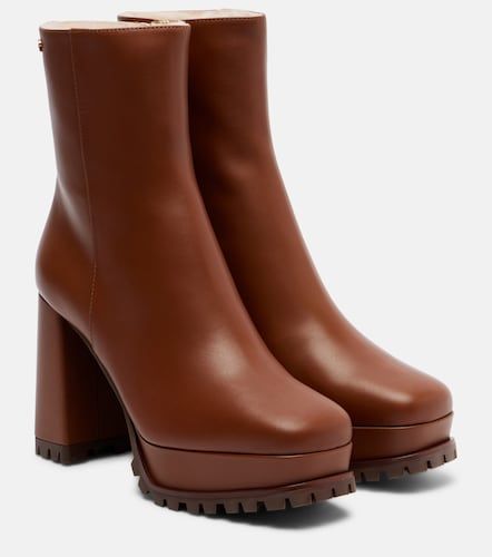Shearling-lined platform ankle boots - Gianvito Rossi - Modalova