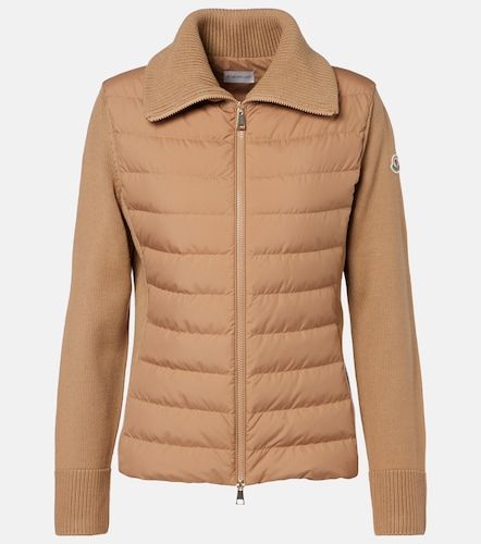Cárdigan de lana con paneles de plumas - Moncler - Modalova