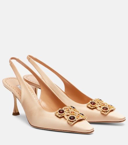 Pumps slingback Cupida 70 in raso - Manolo Blahnik - Modalova