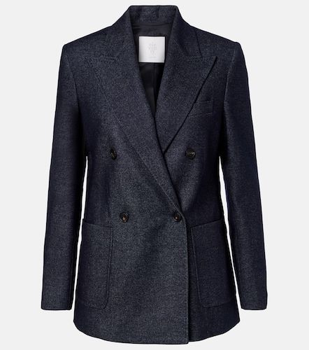 Blazer cruzado de lana, algodón y cachemir espigado - Eleventy - Modalova