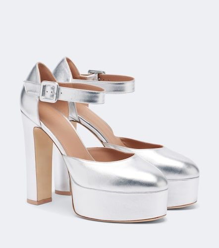 Leila metallic leather platform pumps - Malone Souliers - Modalova