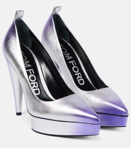 Pumps in pelle metallizzata con plateau - Tom Ford - Modalova