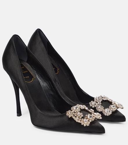 Flower Strass satin pumps - Roger Vivier - Modalova