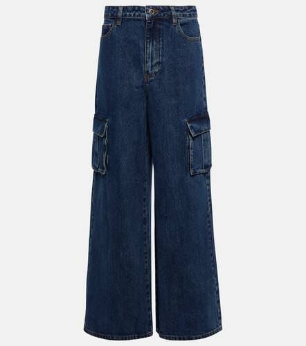 Mid-rise wide-leg denim cargo pants - Self-Portrait - Modalova