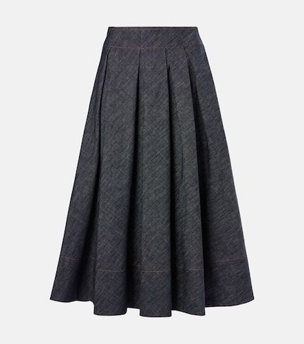 Mid-rise denim midi skirt - Brunello Cucinelli - Modalova