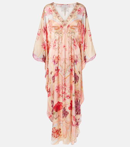 Embellished floral silk kaftan - Camilla - Modalova