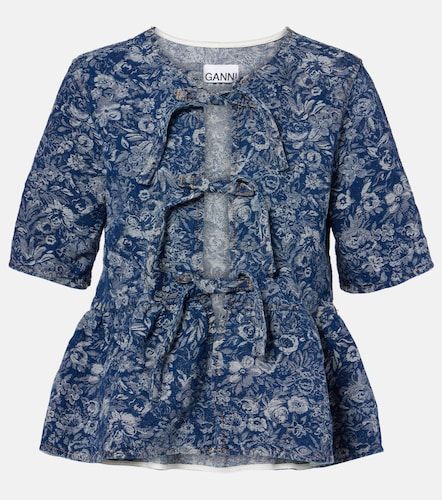 Blusa Tapestry de algodón con peplum - Ganni - Modalova