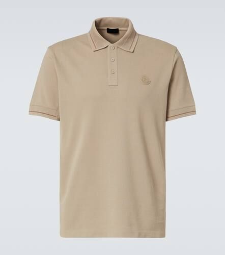 Logo cotton piquÃ© polo shirt - Moncler - Modalova