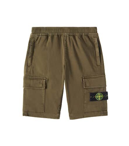 Compass cotton cargo shorts - Stone Island Junior - Modalova