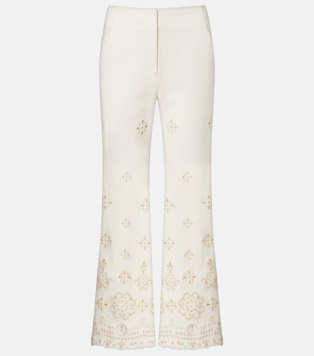 Komi eyelet cotton twill flared pants - Veronica Beard - Modalova