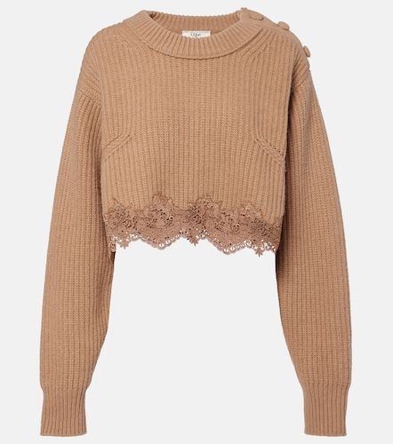 Chloé Pullover in lana e cashmere con pizzo - Chloe - Modalova