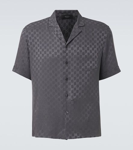 Camisa bowling de jacquard de seda con GG - Gucci - Modalova