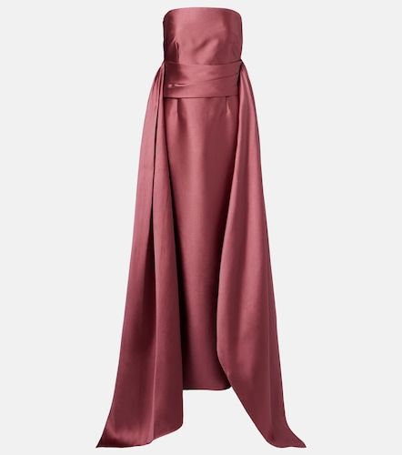 Draped strapless satin gown - Solace London - Modalova