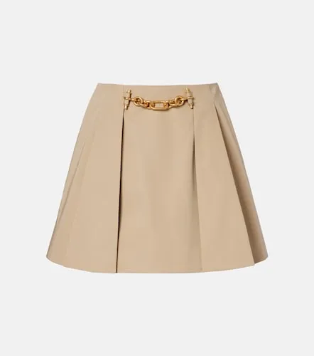 Minifalda de gabardina de algodón plisada - Balmain - Modalova