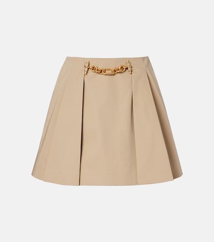 Pleated cotton gabardine miniskirt - Balmain - Modalova