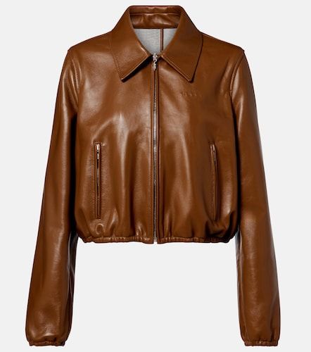 Gucci Leather bomber jacket - Gucci - Modalova