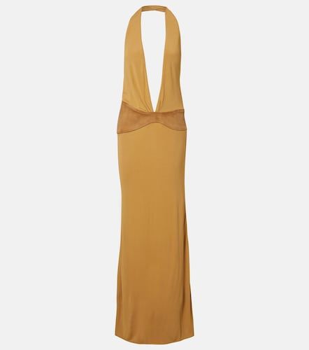 Abito lungo in jersey con suede - Christopher Esber - Modalova