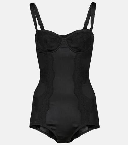 Silk-blend satin and lace bodysuit - Dolce&Gabbana - Modalova