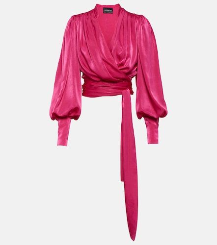 Mouglalis wrap satin blouse - Costarellos - Modalova